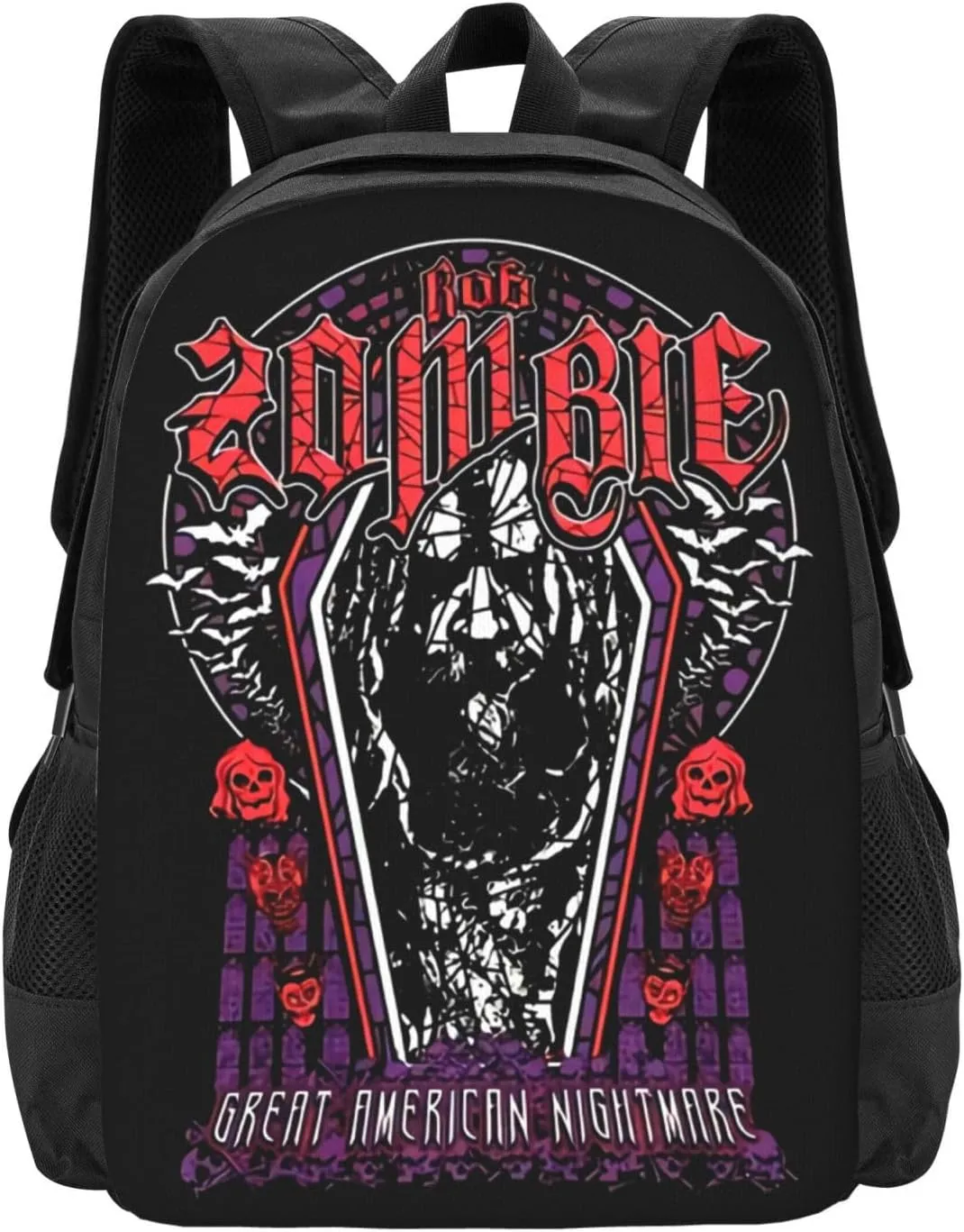 Rob Musics Zombie Backpack Large Capacity Leisure Travel Backpack Book Bag Outgoing Daypack 12.5x5.5x16.5 inch