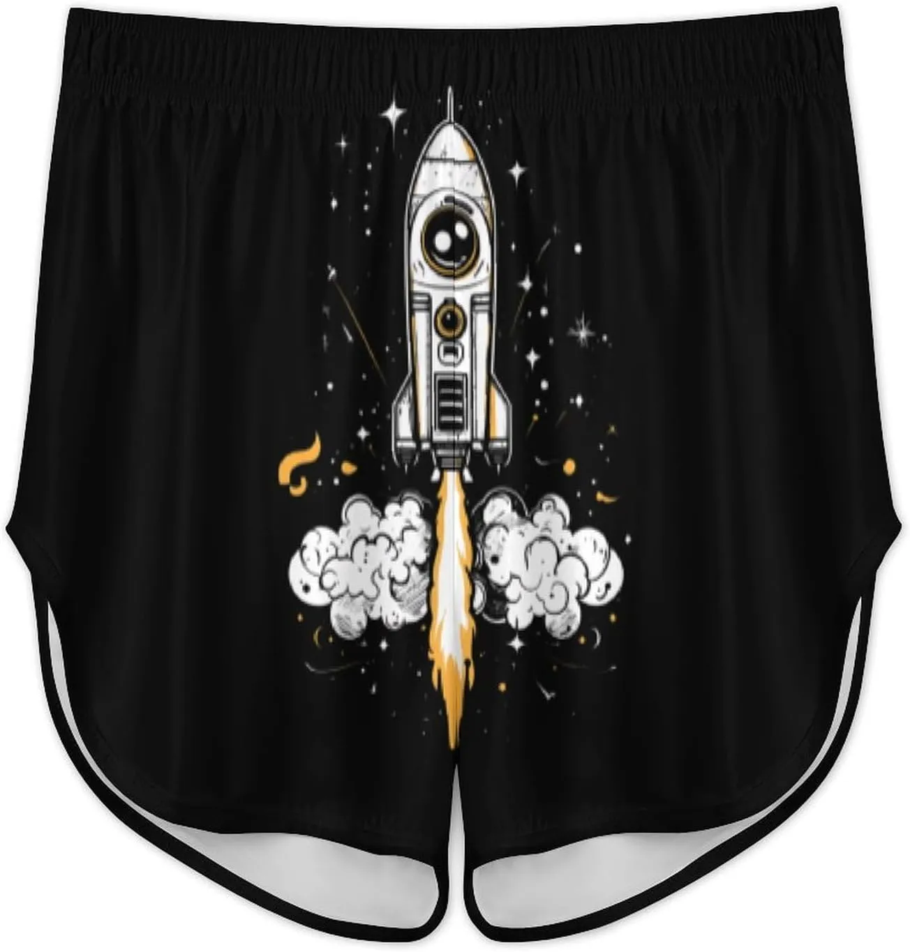Rocket Ship Launch Women's Strap Pajama Set Silk Pajamas for Summer