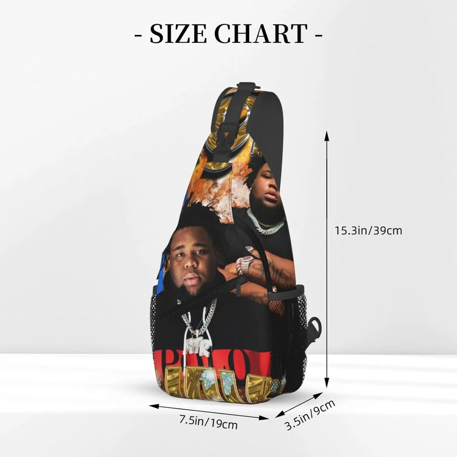 Rod Music Wave Fashion Casual Crossbody Bag Chest Bag Sling Bag Travel Daypack For Women Men Black