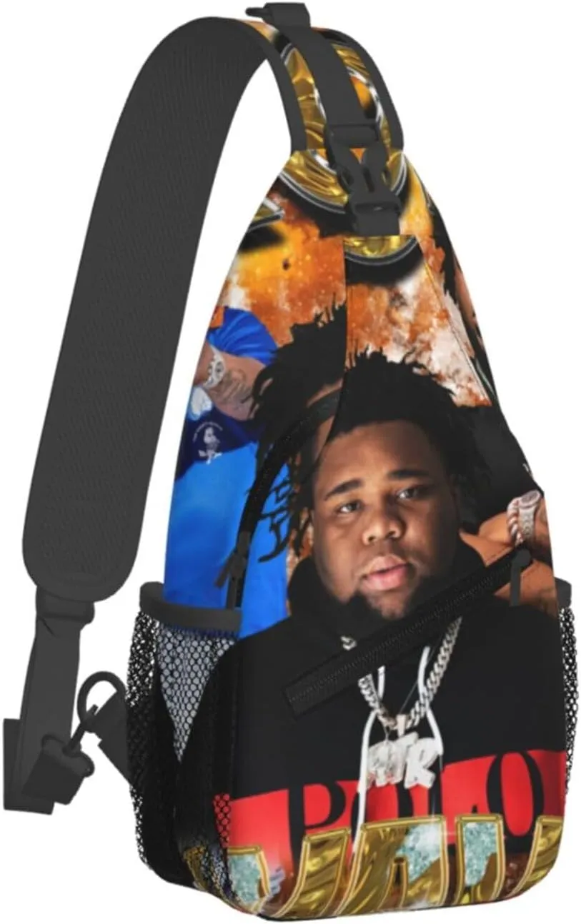 Rod Music Wave Fashion Casual Crossbody Bag Chest Bag Sling Bag Travel Daypack For Women Men Black
