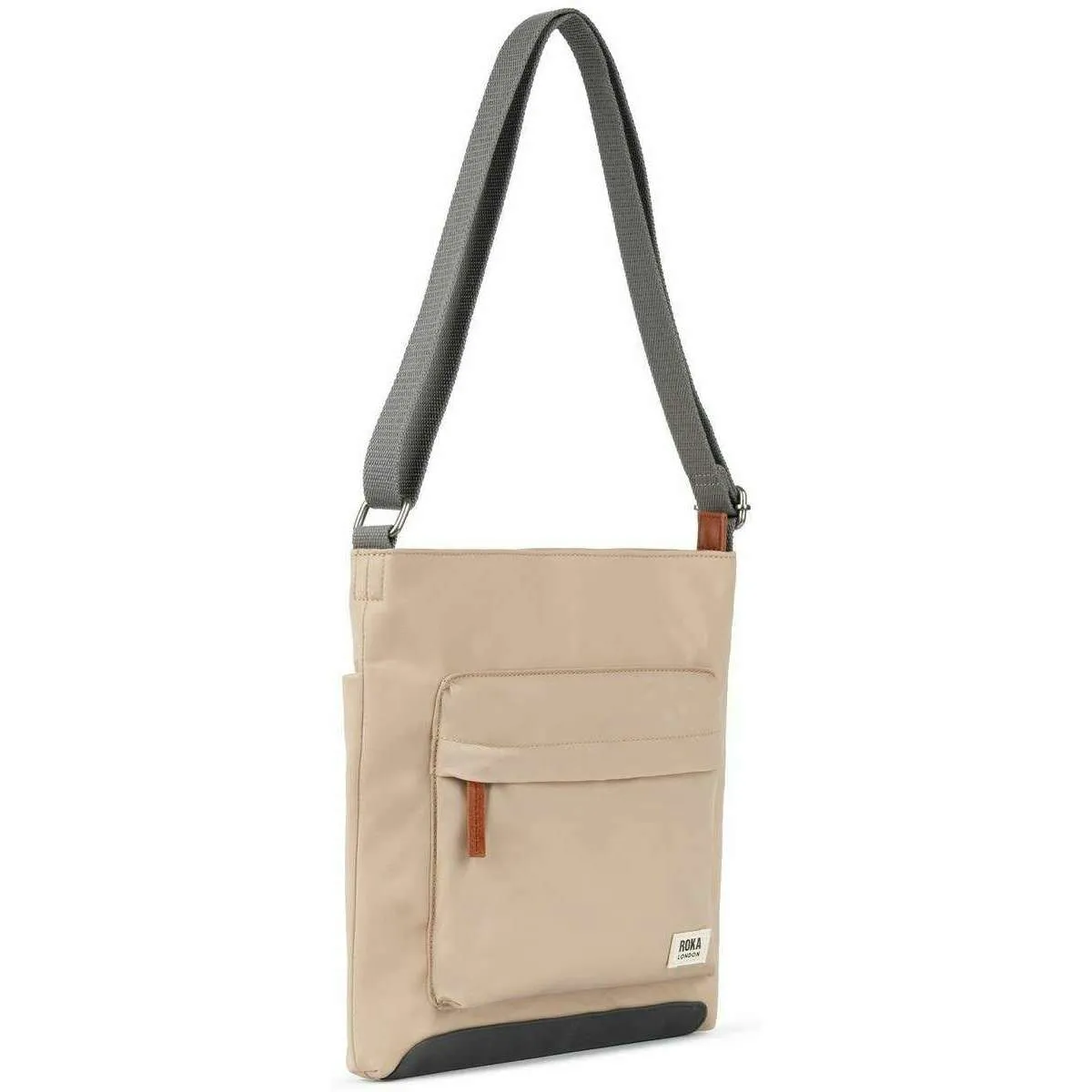 Roka Kennington B Medium Recycled Nylon Crossbody Bag - Sand Beige