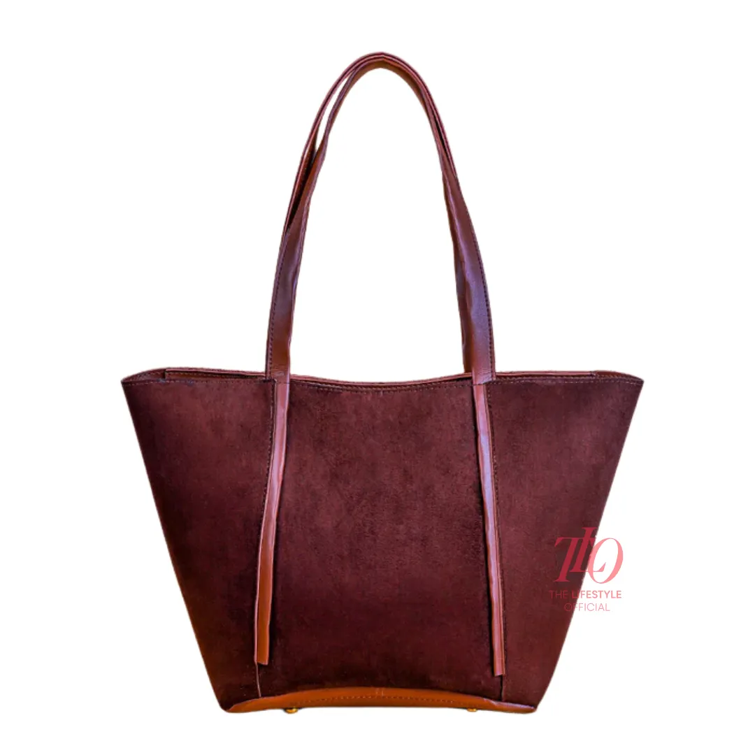 Rose Bloom Brown Tote Bag