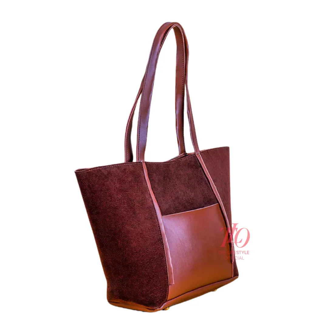 Rose Bloom Brown Tote Bag