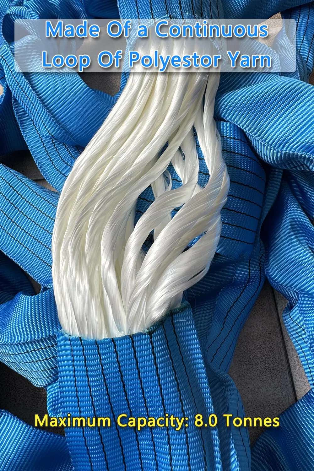 Round Sling 17636lb 10FT Sling Strap Rigging Polyester Endless Lift Sling for Hoist Heavy Duty Objects Heavy Duty Poly Lifting Sling Polyester Endless Round Sling【8T-3M】