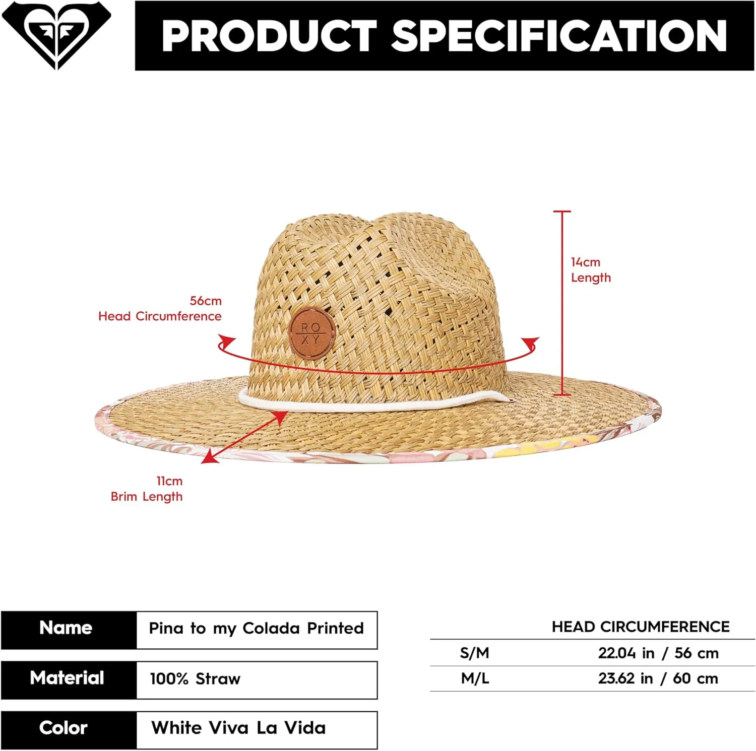 Roxy Women's Pina to My Colada Straw Hat