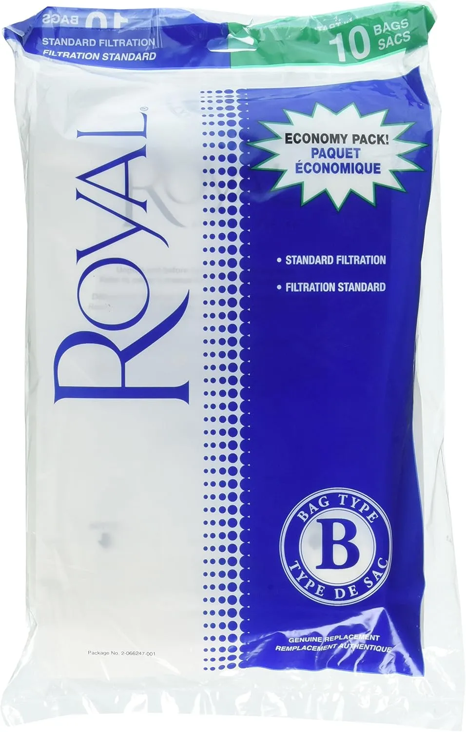 Royal Dirt Devil 2066247001 Paper Bag, Royal Type B Upright Top Fill 10 Pk, White