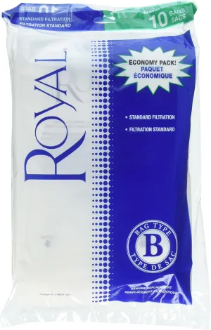 Royal Dirt Devil 2066247001 Paper Bag, Royal Type B Upright Top Fill 10 Pk, White