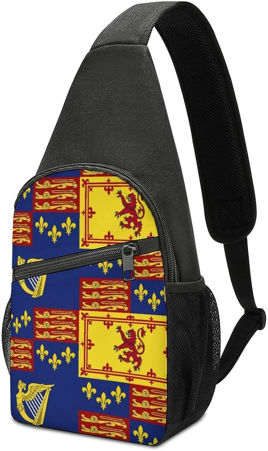 Royal Standard of England (1603-1649) Crossbody Bags for Women Men Sling Bag Casual Chest Bag Daypack for Travel Sport Hiking