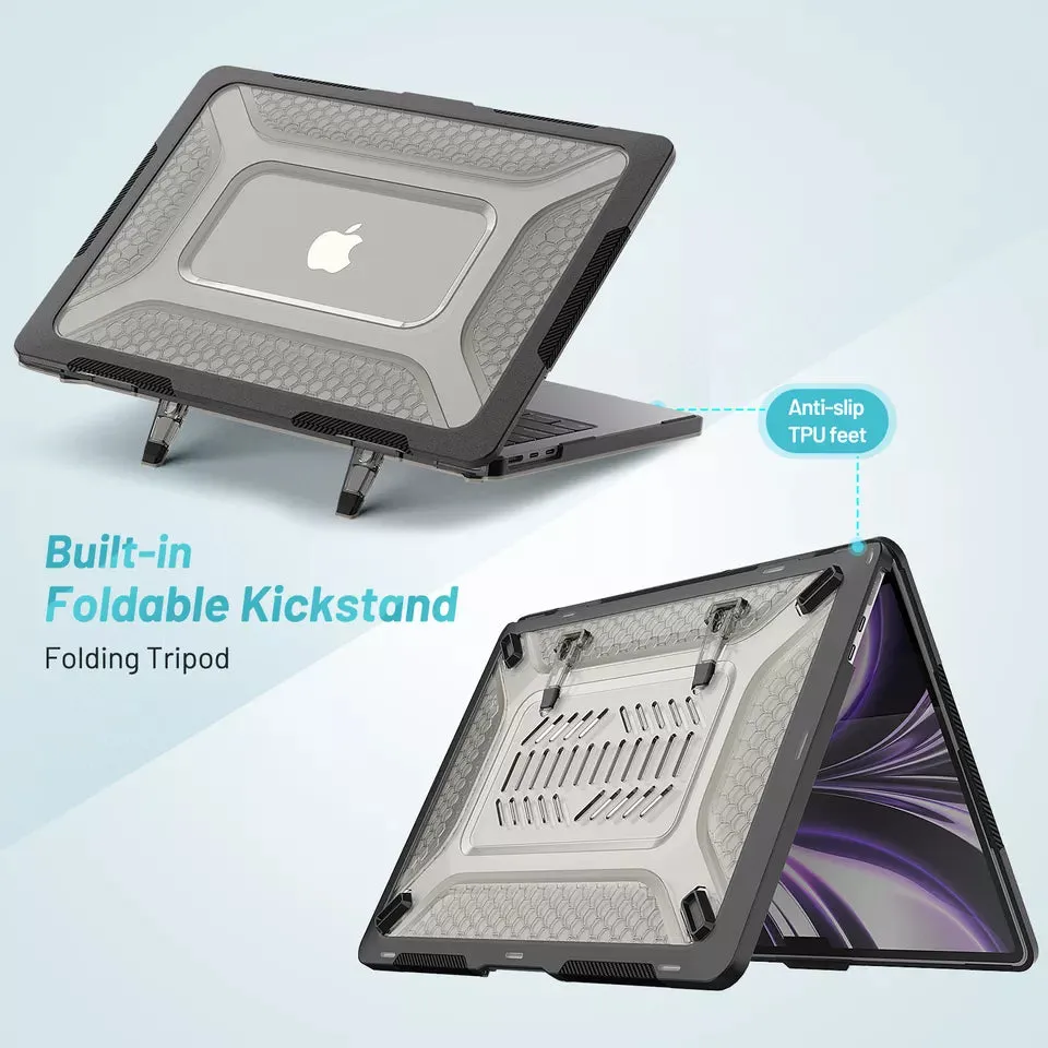 Rugged Protective & Heavy Duty Case Macbook Air 13.6 M3/ M2 - Clear Black
