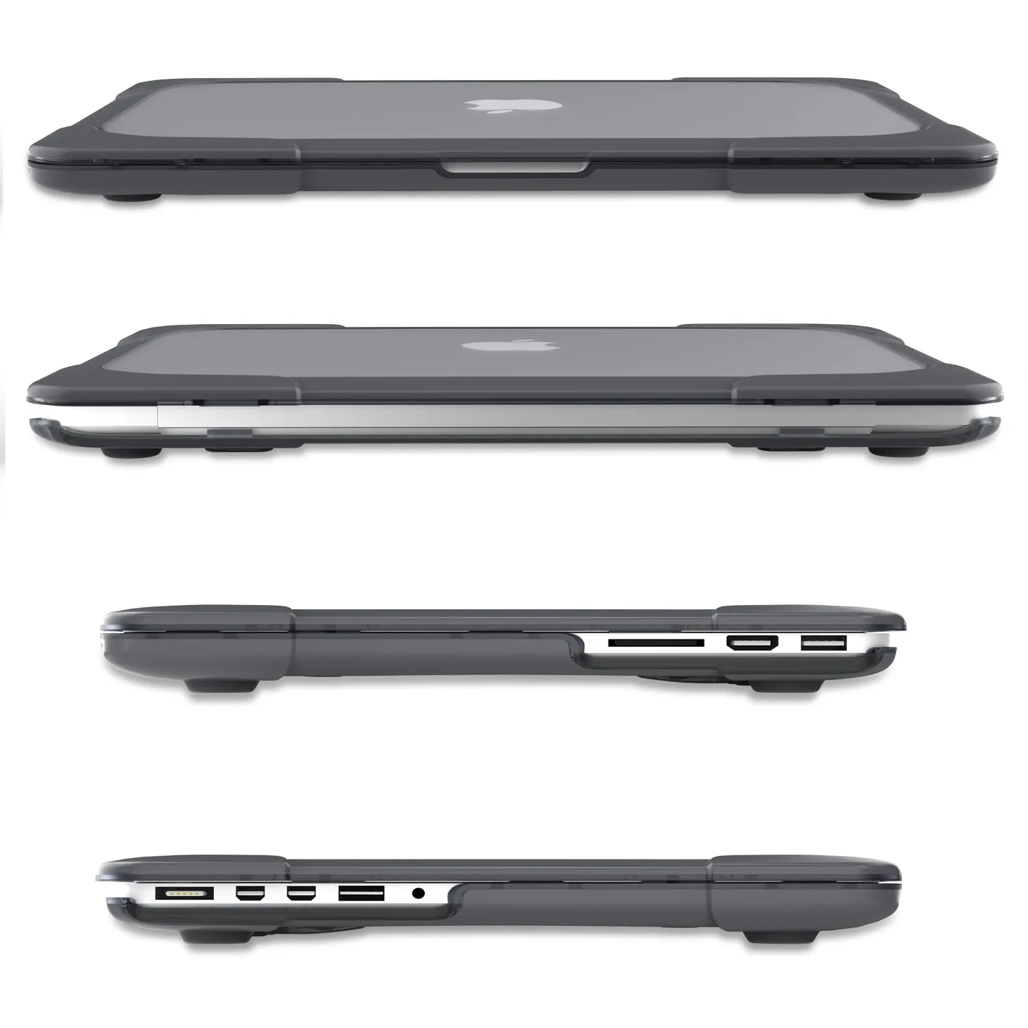 Rugged Protective & Heavy Duty Case Macbook Retina 15 (2012-2015) - Clear Grey