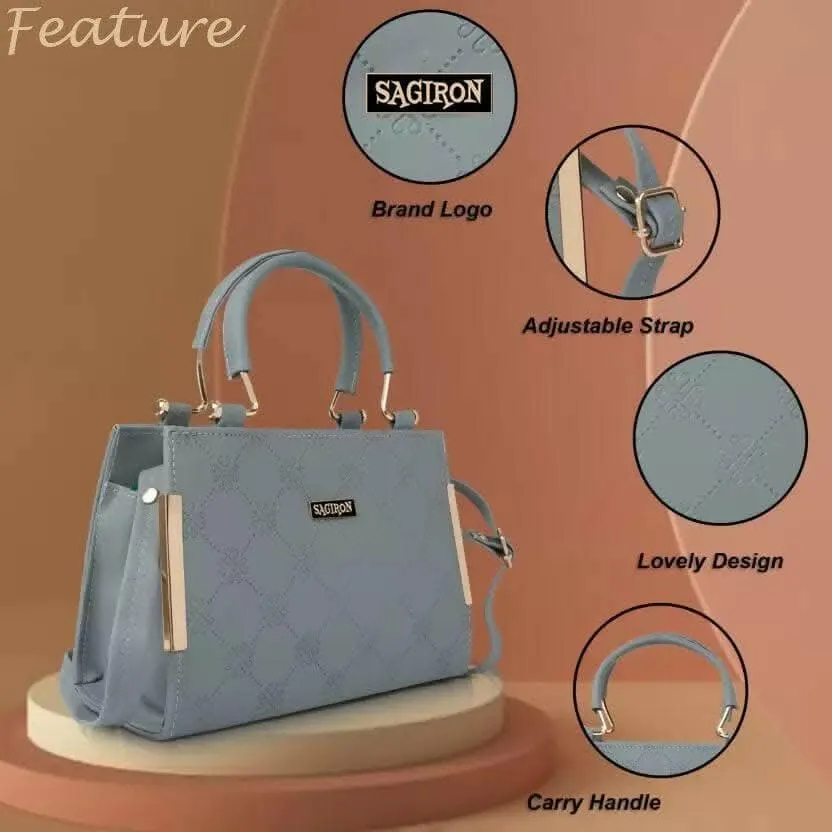 Sagiron Women's Bowling Leather Cross body Satchel Hand Bag(Multi-color)