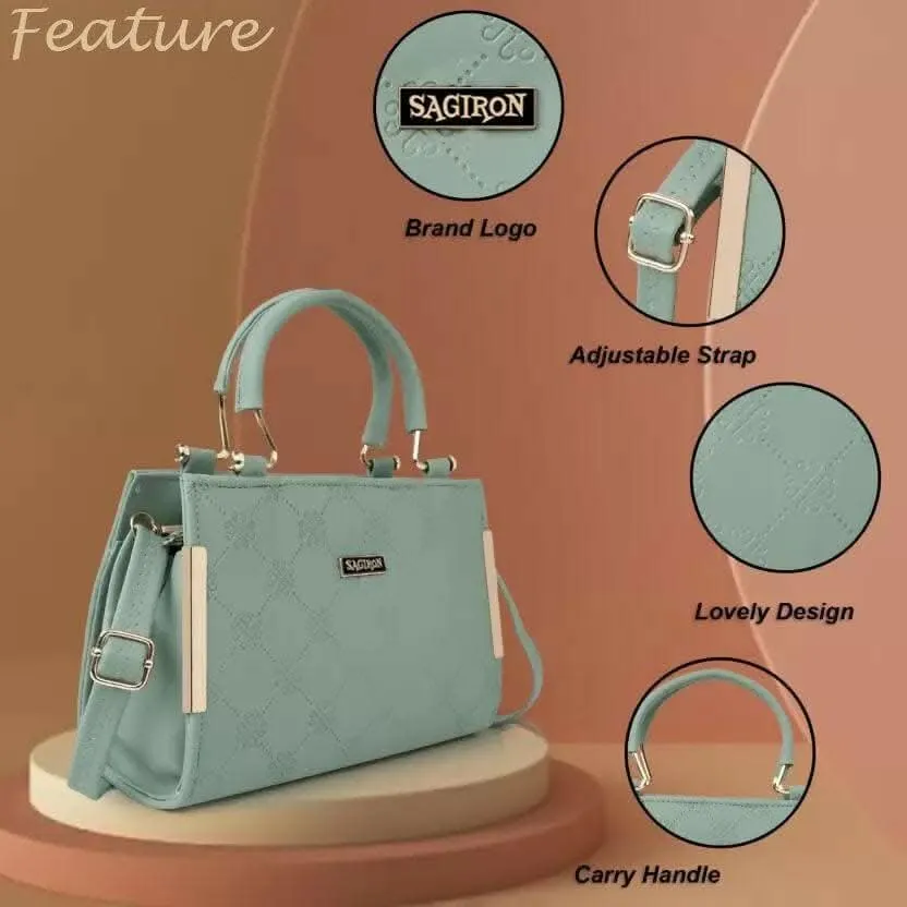 Sagiron Women's Bowling Leather Cross body Satchel Hand Bag(Multi-color)