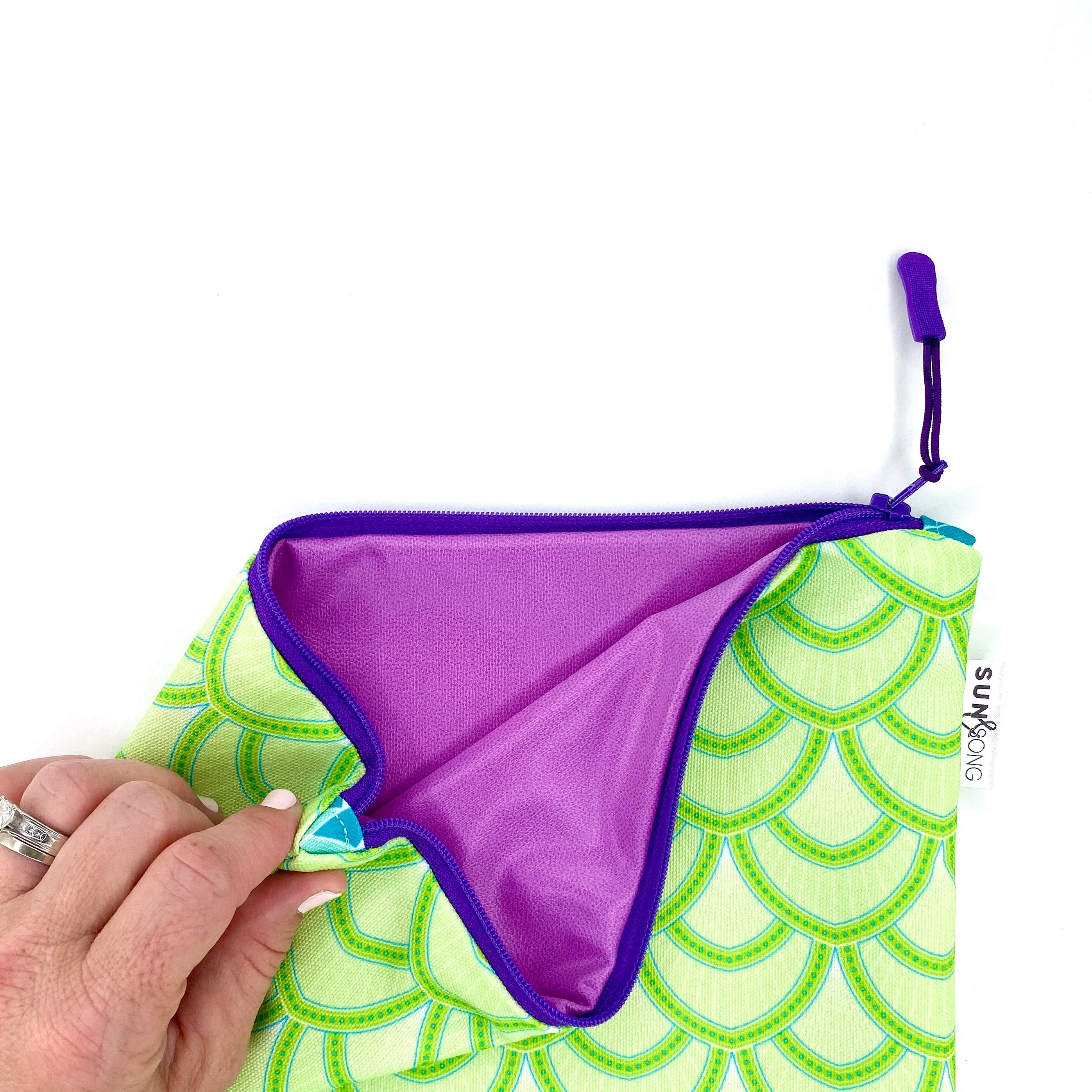 Salty Scales in Green, Water-Resistant Wet Bag
