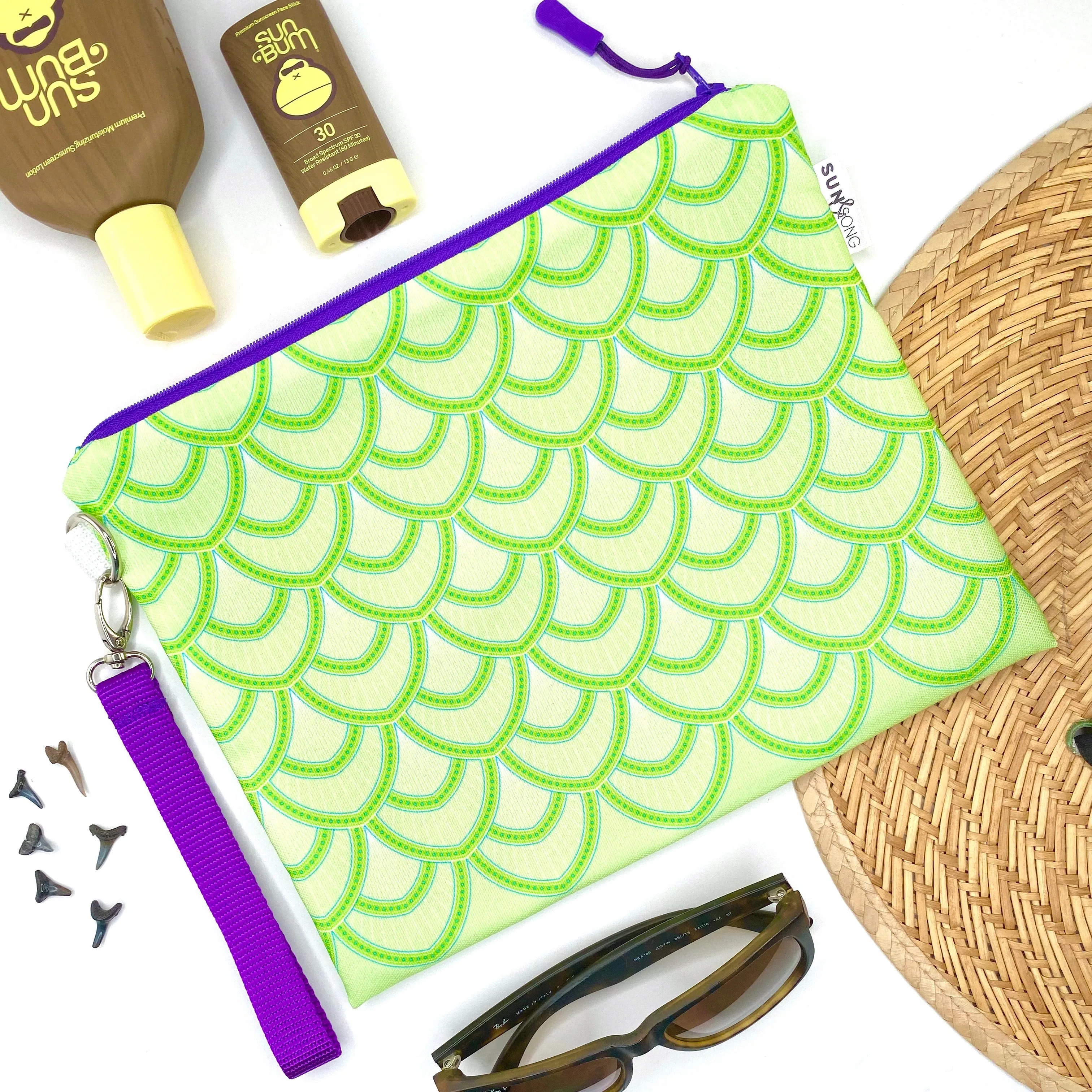 Salty Scales in Green, Water-Resistant Wet Bag