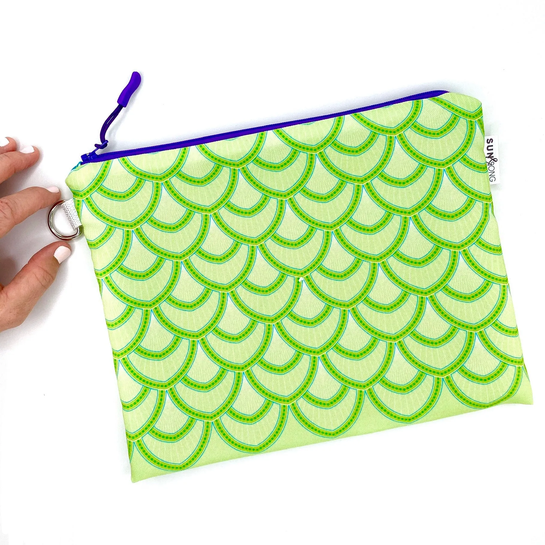 Salty Scales in Green, Water-Resistant Wet Bag