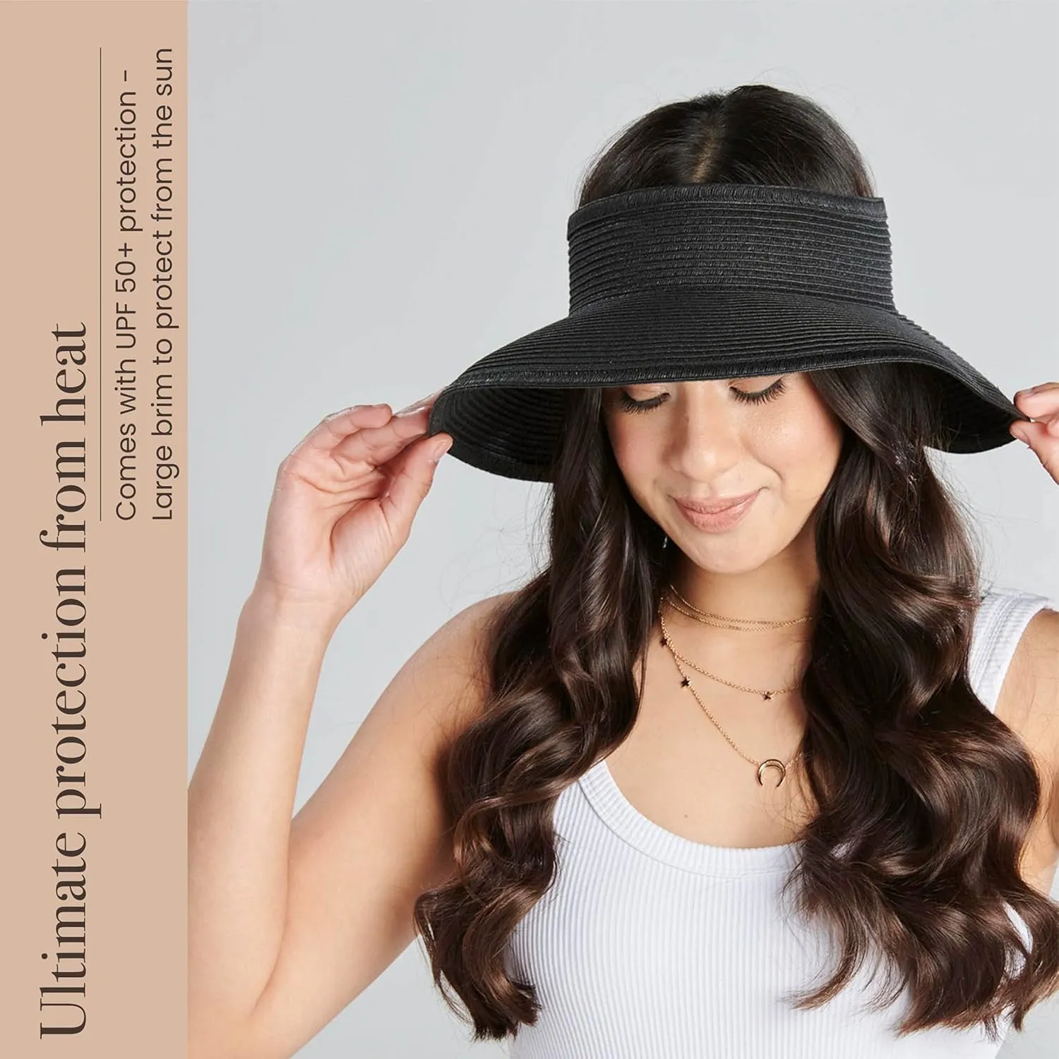 San Diego Hat Co. Women's One Size Ultrabraid Visor with Ribbon Binding, and Sweatband