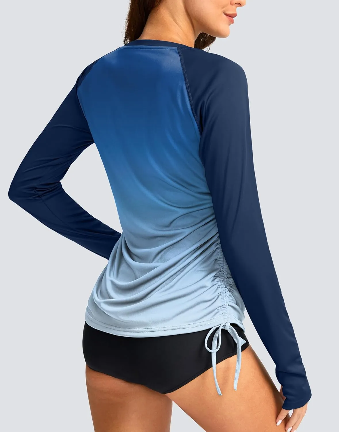SANTINY Women's UPF50  Rash Guard SPF Long Sleeve Swimsuits Top UV Sun Protection Swim Shirts for Woman