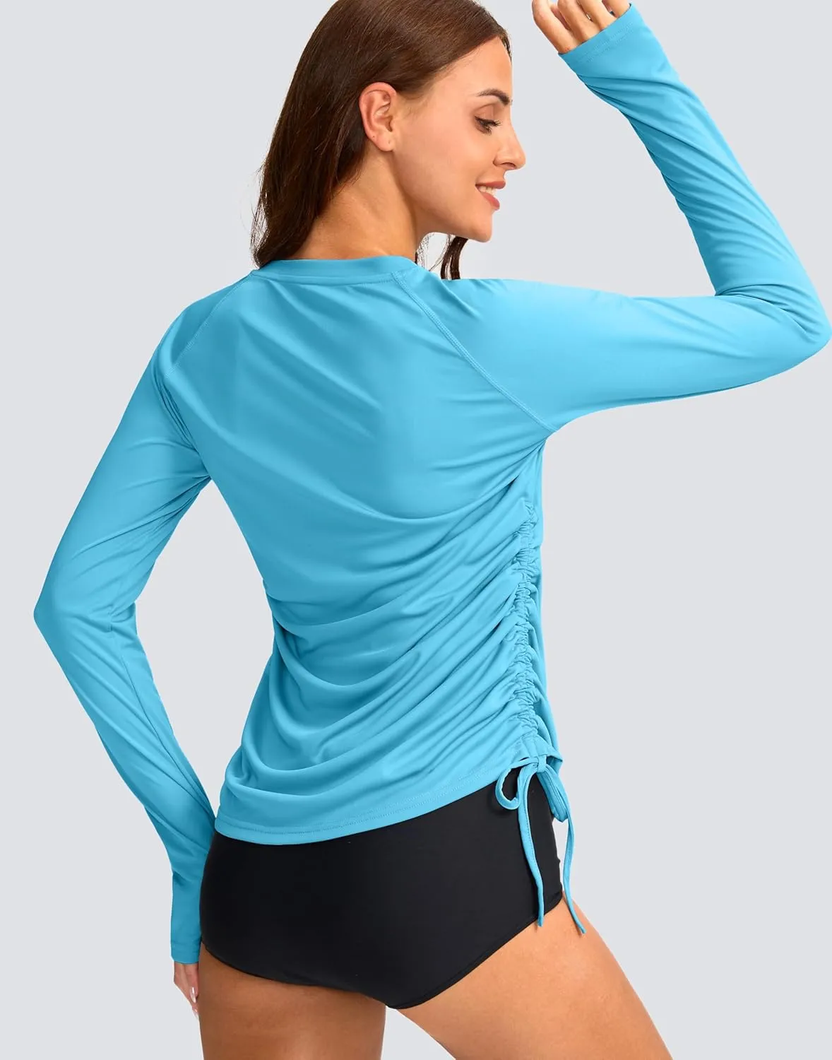 SANTINY Women's UPF50  Rash Guard SPF Long Sleeve Swimsuits Top UV Sun Protection Swim Shirts for Woman