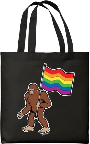 Sasquatch With Pride Flag Canvas Tote Bag