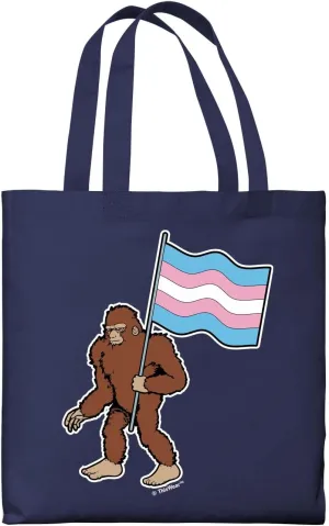 Sasquatch With Trans Flag Canvas Tote Bag