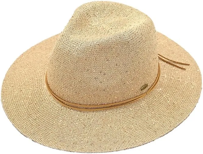 ScarvesMe Women's Classic Knitted Sequin Wide Brim Panama Sun Hat