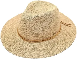 ScarvesMe Women's Classic Knitted Sequin Wide Brim Panama Sun Hat