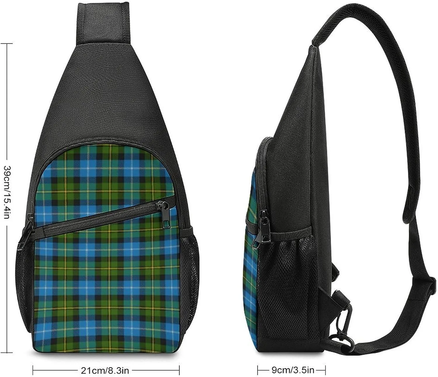 Scottish Clan Murray Tartan Plaid Portable Chest Bag, Large Capacity Single Shoulder Chest Bag