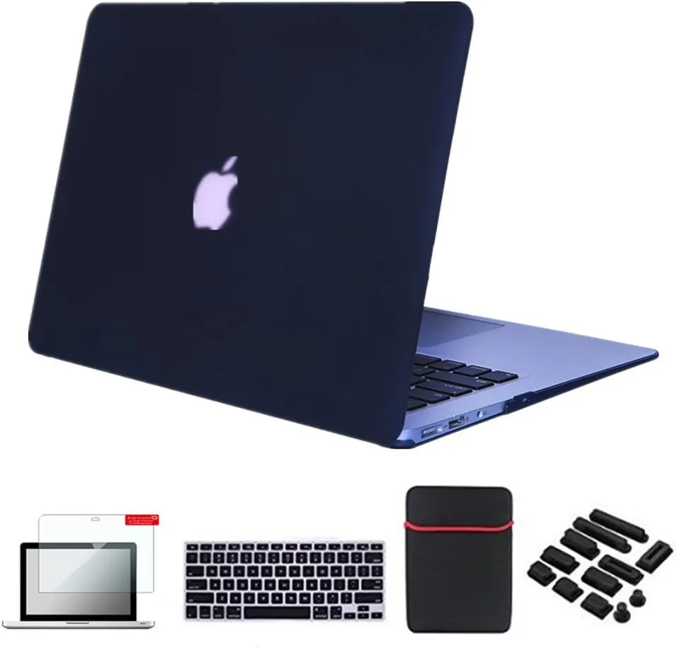 Se7enline Compatible with MacBook Pro 13 inch Case Model A1278 with CD-Rom 2010/2011/2012 Laptop Hard Shell Protective Case&Sleeve Bag&Keyboard Cover Skin&Screen Protector&Dust Plug,Matte Black