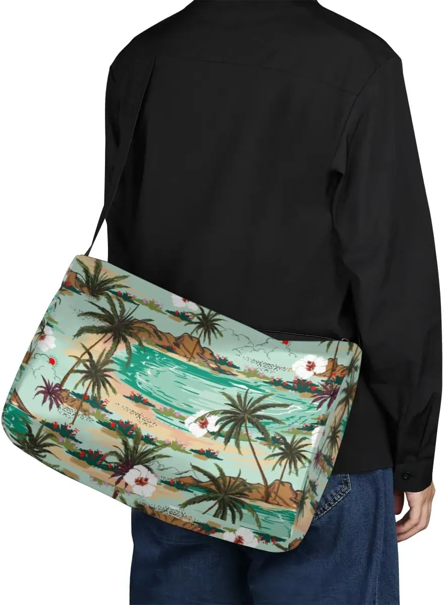 Sea Flower Palm Tree Small Gym Bag for Men Women Workout Sport Duffle Bag Waterproof Weekender Overnight Bag Lightweight Carry on Tote Bag Crossbody Shoulder Travel Bag for Swim Yoge Dance