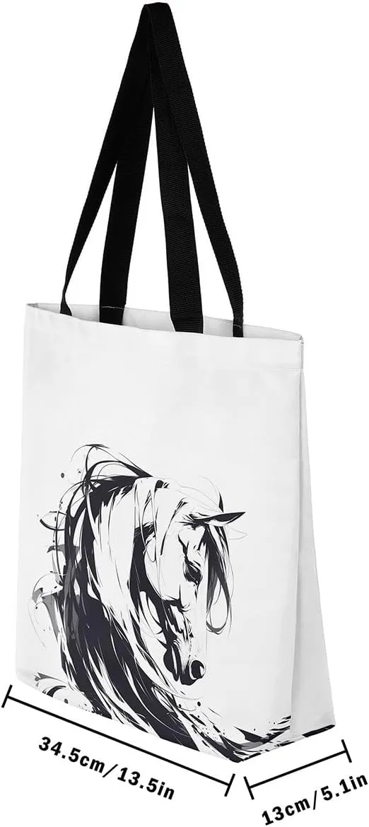 Seal Canvas Tote Bag,Cartoon Wildlife Sandproof Beach Bag,Minimalism Hand Drawn Handbag