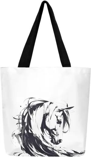 Seal Canvas Tote Bag,Cartoon Wildlife Sandproof Beach Bag,Minimalism Hand Drawn Handbag