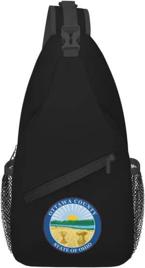 Seal Of Ottawa County Ohio Crossbody Bags For Women Men Chest Backpack Gym Shoulder Bag Travel Outdoor Sports Casual Crossbody Bags