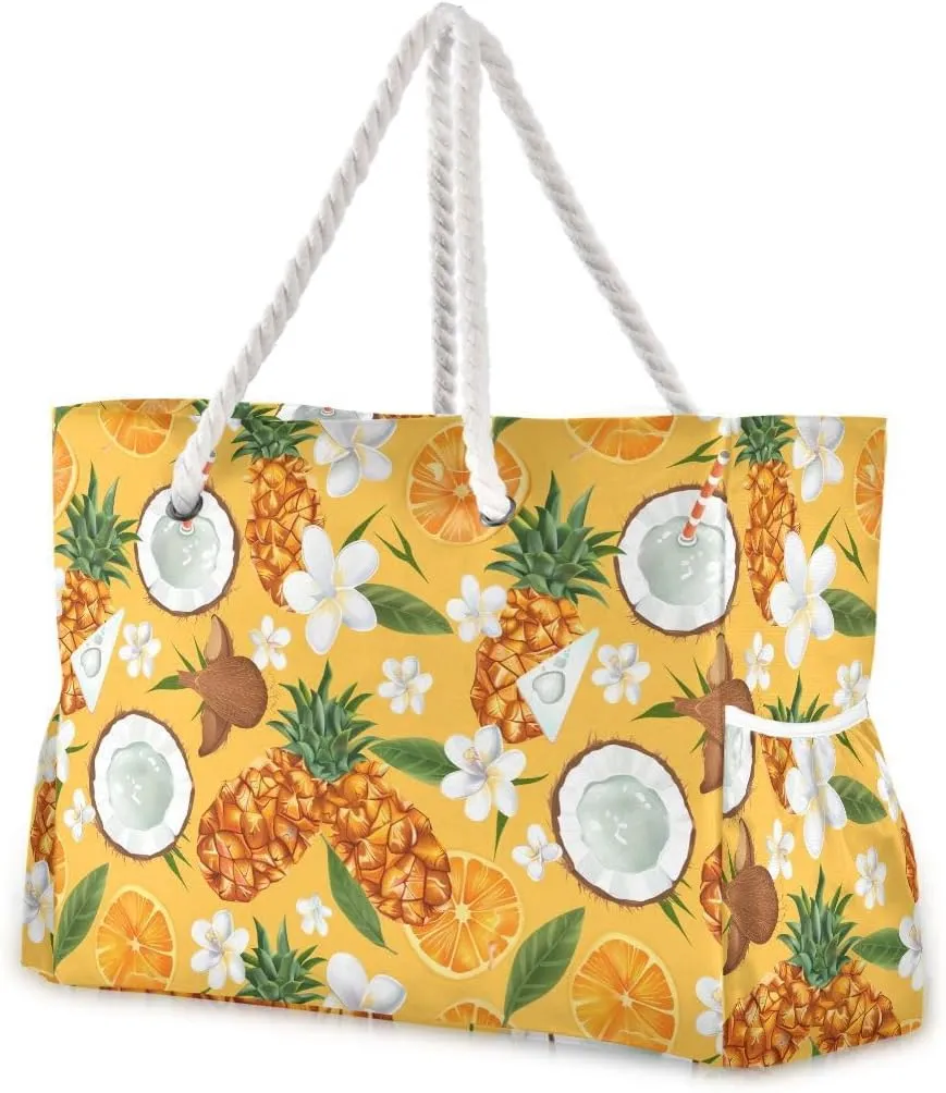 senya Large Beach Shoulder Bags Canvas Tote Water Resistant for Gym Travel Daily