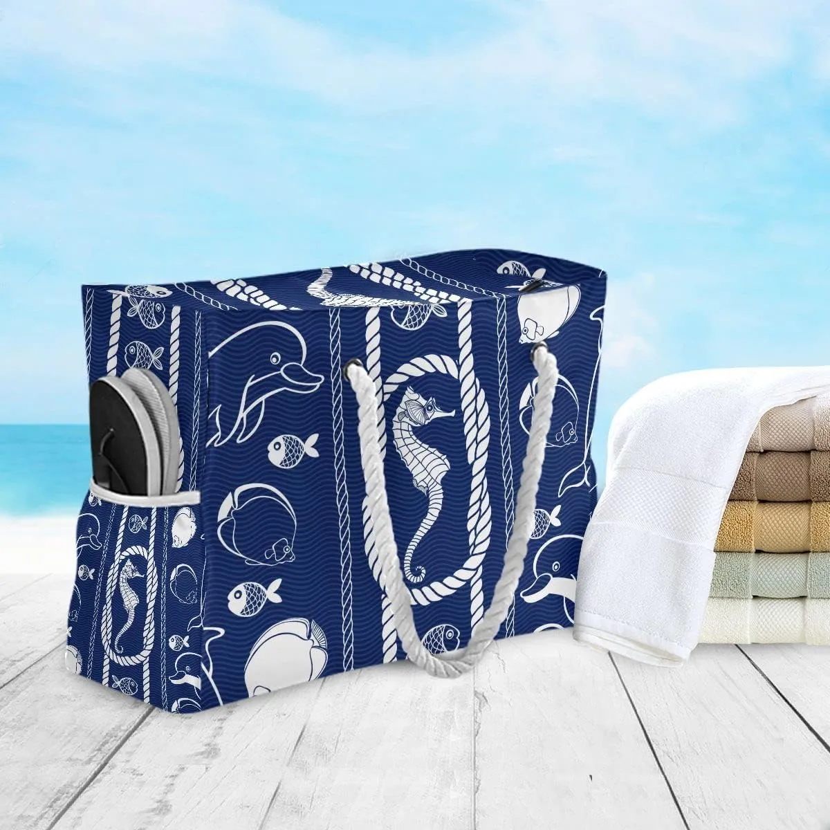 senya Large Beach Shoulder Bags Canvas Tote Water Resistant for Gym Travel Daily