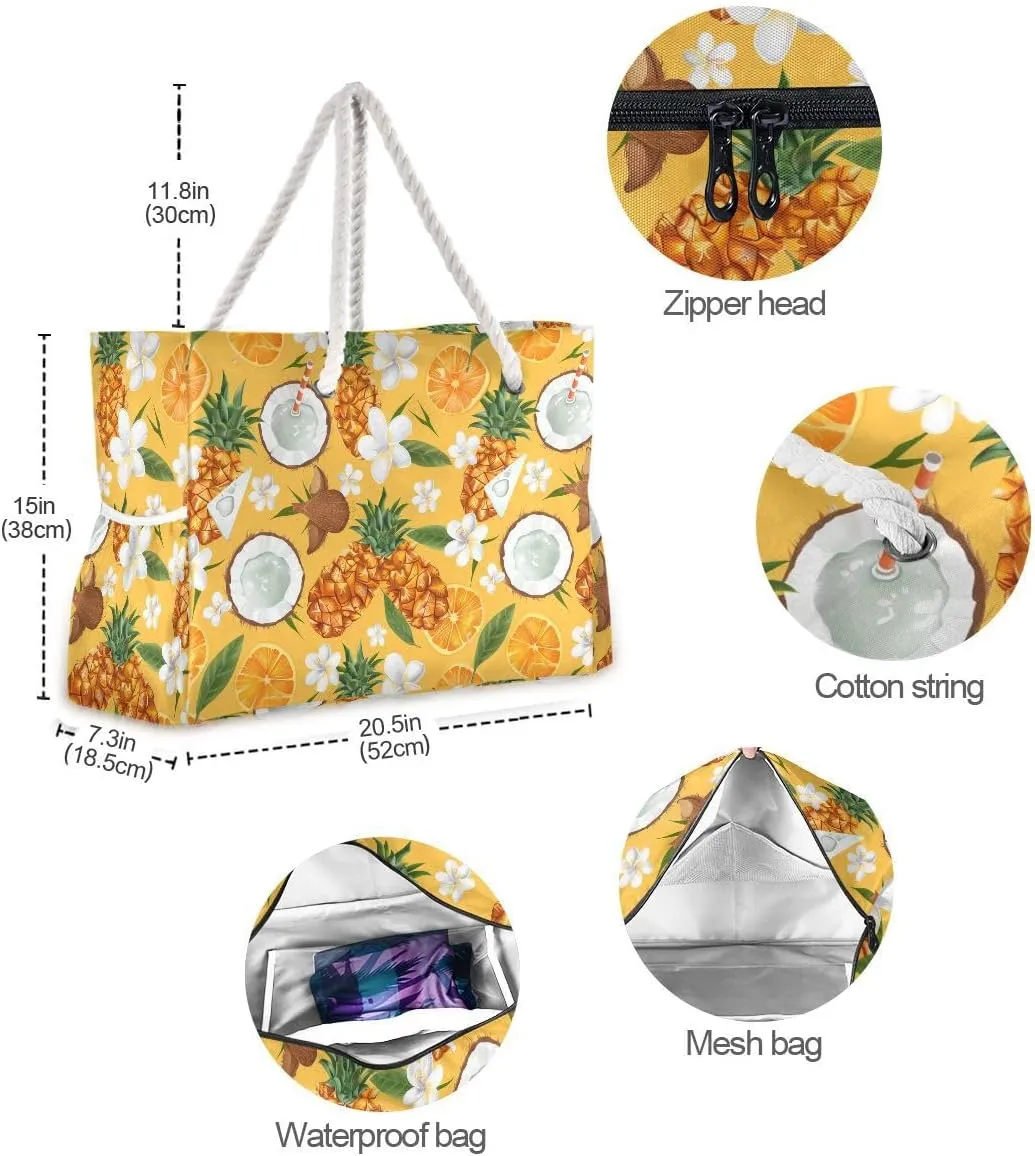 senya Large Beach Shoulder Bags Canvas Tote Water Resistant for Gym Travel Daily