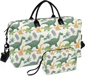 senya Weekender Bags Travel Duffel Gym Bag Green Dinosaurs Carry on Overnight Tote Bag with Toiletry Bag for Airplane Travel Trip Gym Yoga, g368733851p1006c1071s2442