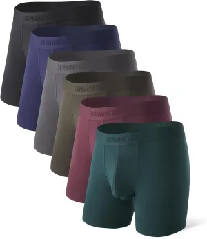 Separatec Mens Underwear with Pouch Moisture Wicking Dual Pouch Boxer Briefs Breathable Cool Rayon from Bamboo Underwear Men