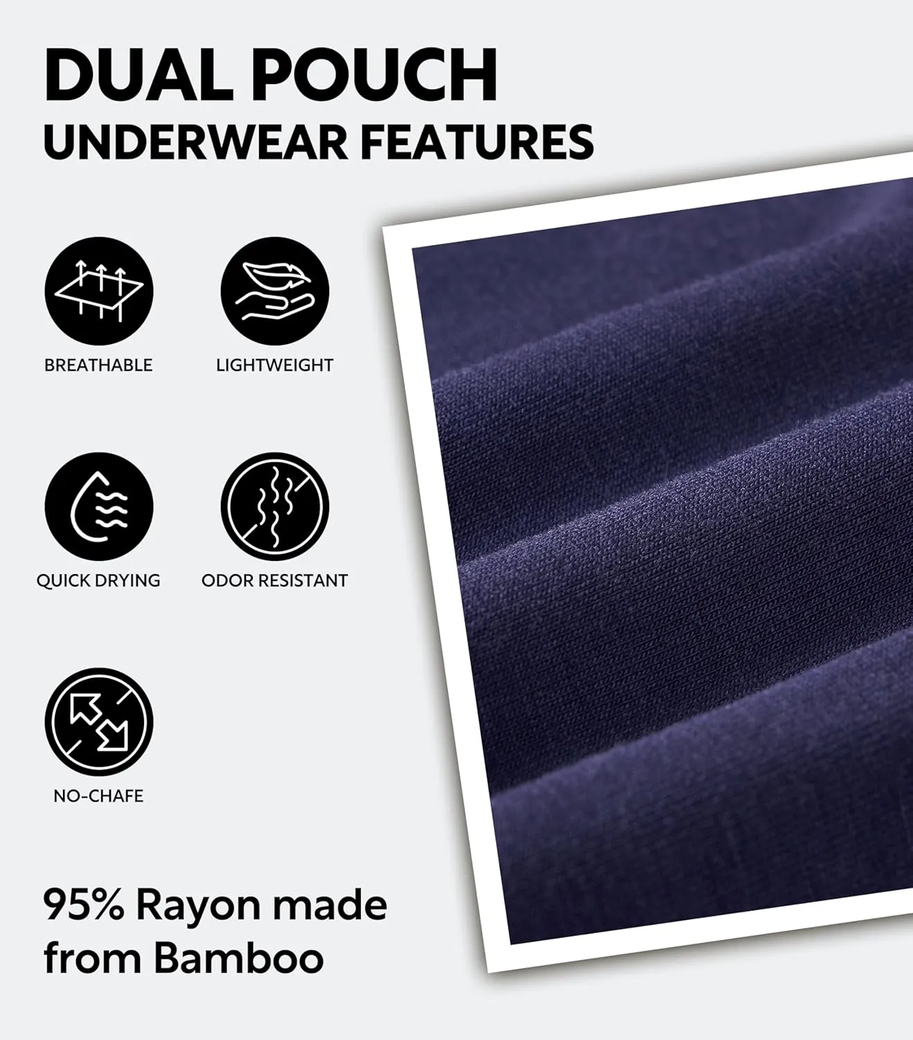 Separatec Mens Underwear with Pouch Moisture Wicking Dual Pouch Boxer Briefs Breathable Cool Rayon from Bamboo Underwear Men
