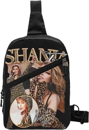 Shania Music Twain Crossbody Bag Chest Handbag Sling Backpack Adjustable Shoulder Pouch Modern Chest Package Foldable Multipurpose Daypack for Camping