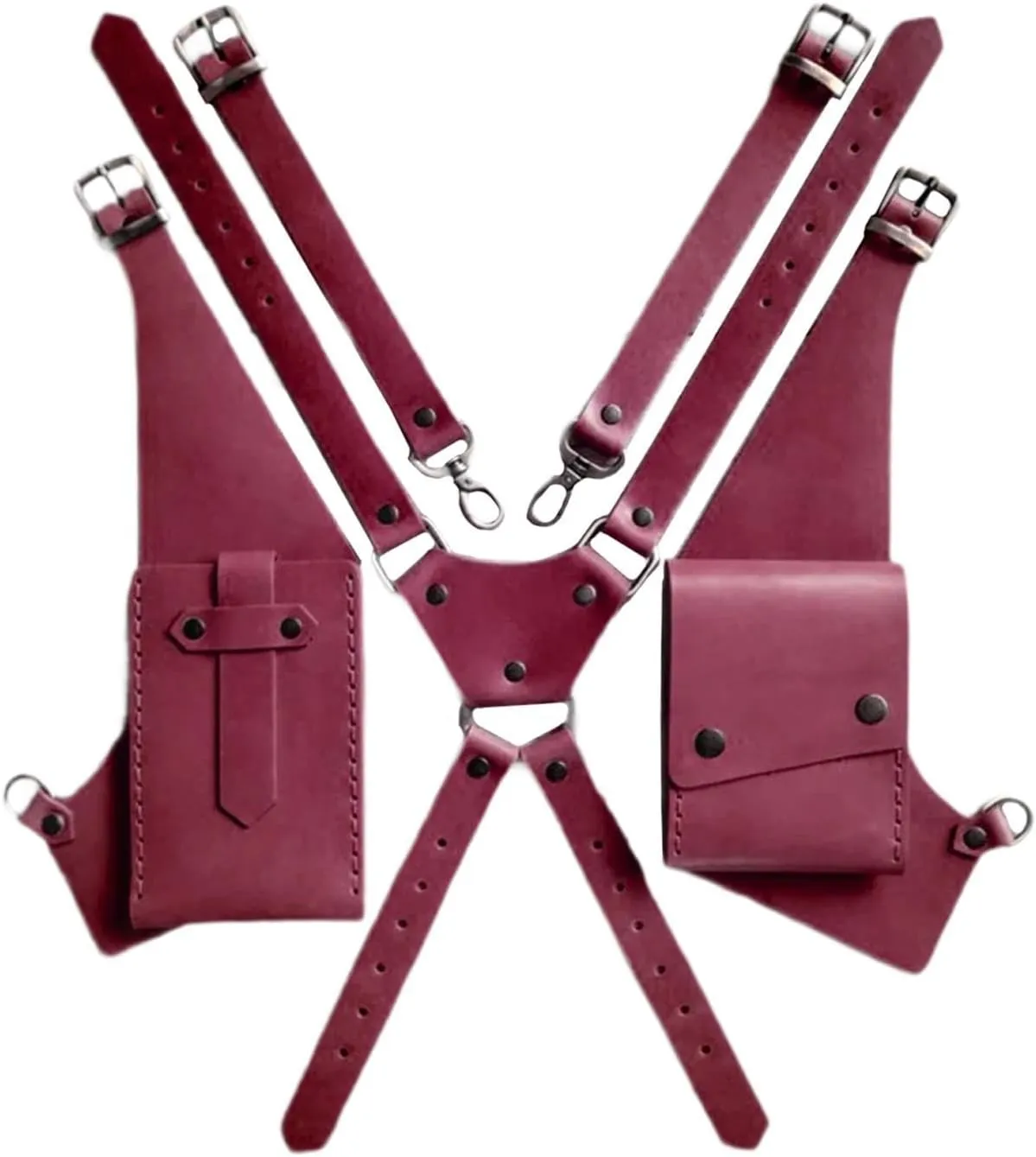 Shoulder Harness Bag Phone Holder Underarm Shoulder Bag for Riding Biking Street Red