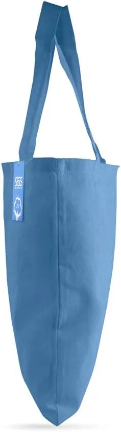Simply Green Solutions Reusable Cotton Cloth Grocery Craft Bag, 15 x 16 Reusable Tote with Handle, Pack of 5, Carolina Blue