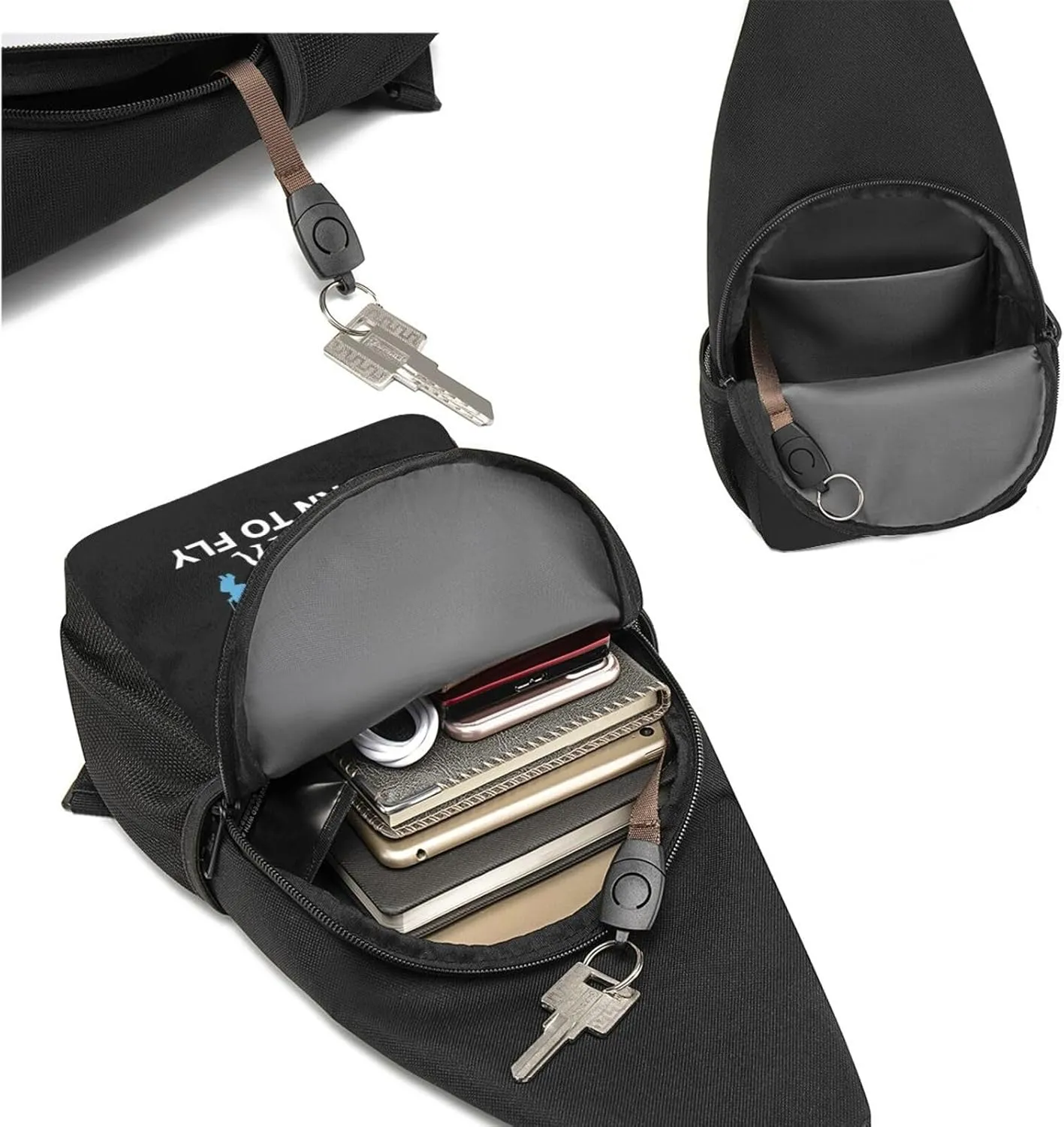 Skydiving Evolution Born to Fly,Casual one-shoulder crossbody chest bag, fashionable crossbody chest bag