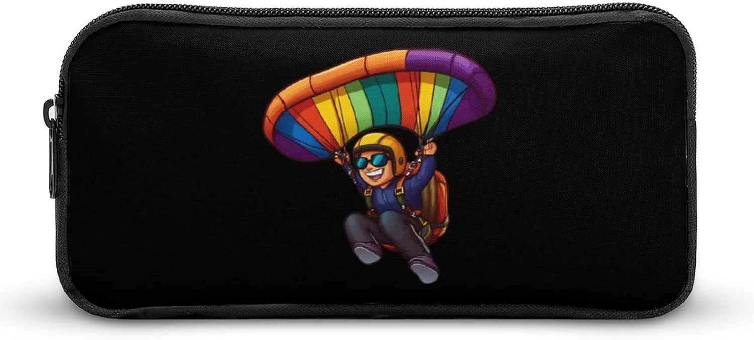 Skydiving Skydive Sky Diving Skydiver Pencil Case Cute Pen Pouch Cosmetic Bag Pecil Box Organizer for Travel Office