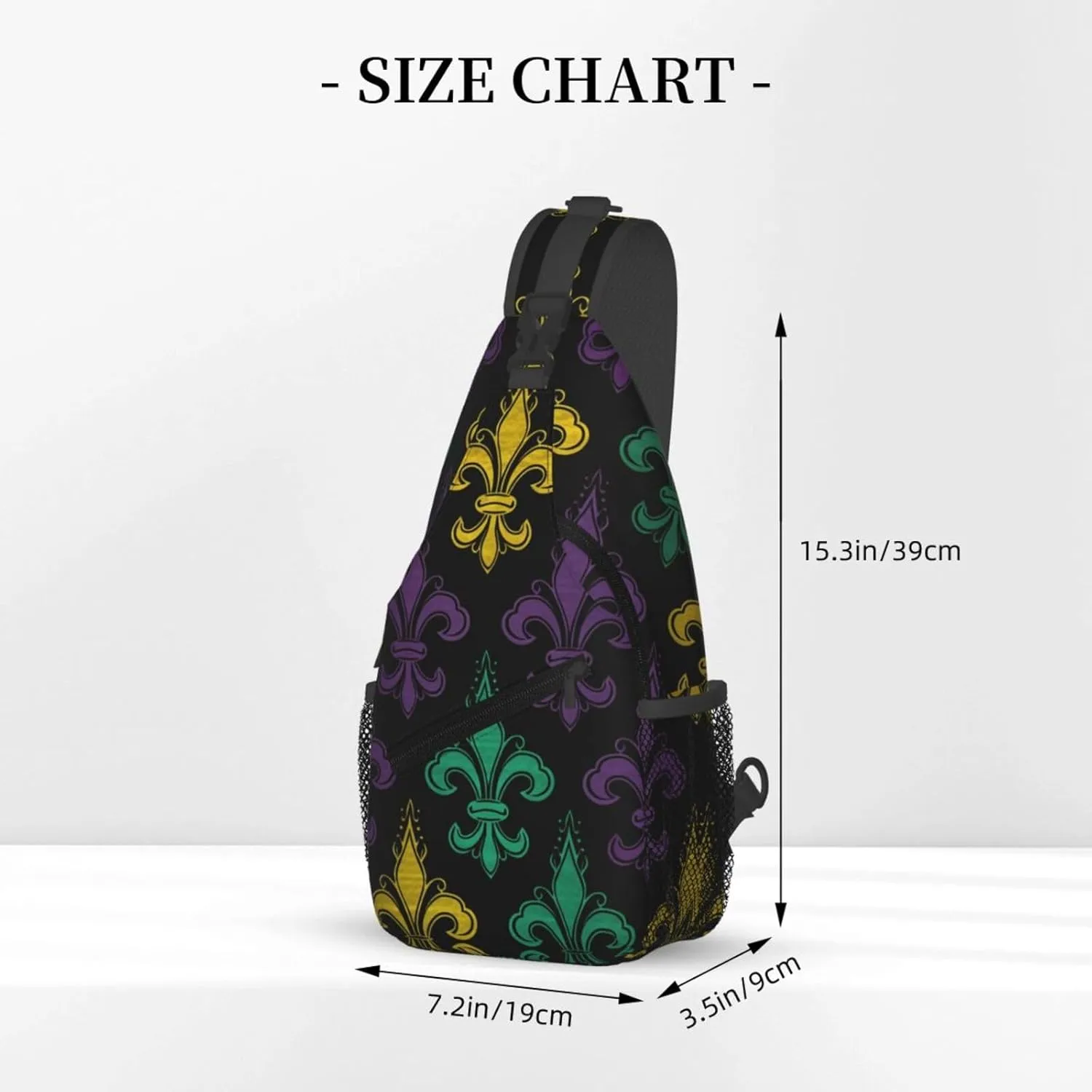Sling Backpack Bag For Men 3d Fleur De Lis Mardi Gras Cross Chest Bag Crossbody Shoulder Bag Travel Hiking Daypack