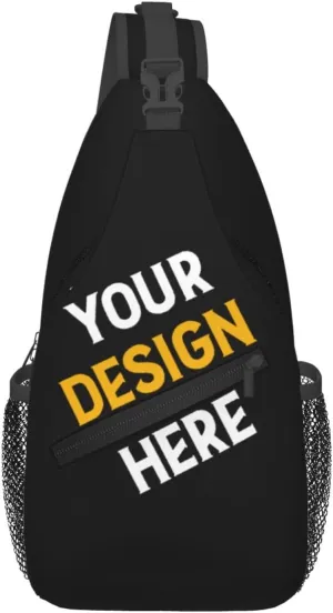 Sling Backpack for Men&Women Personalized Crossbody Sling Bags with Photo Name Logo Customized Chest Bag Travel Hiking