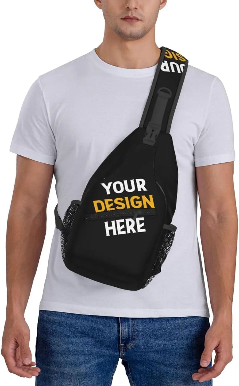 Sling Backpack for Men&Women Personalized Crossbody Sling Bags with Photo Name Logo Customized Chest Bag Travel Hiking
