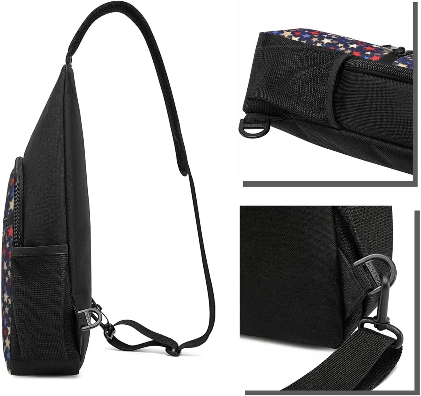 Sling Bag Backpack for Men Women Crossbody Stars American Chest Bag Crossbody Bag for Travel Sport Running