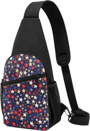 Sling Bag Backpack for Men Women Crossbody Stars American Chest Bag Crossbody Bag for Travel Sport Running