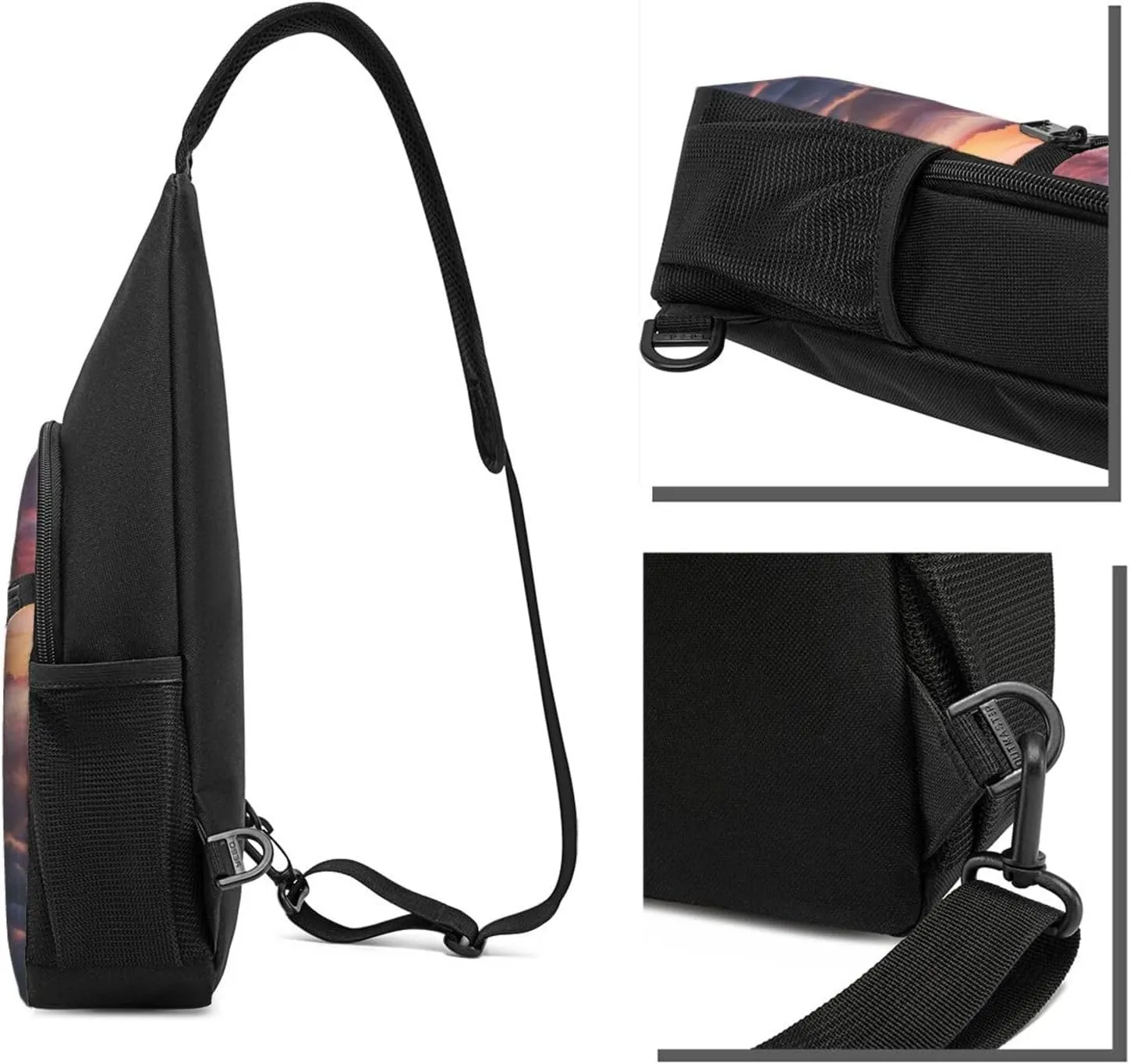 Sling Bag Backpack for Men Women Crossbody Sunrise Clouds Chest Bag Crossbody Bag for Travel Sport Running