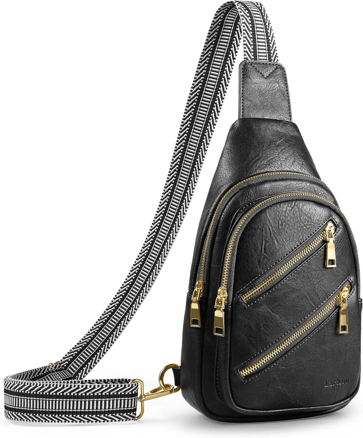 Sling Bag Chest Pack Gifts for Women PU Leather Small Crossbody Bags Fashion Purses with Adjustable Guitar Strap